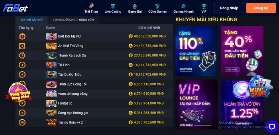 Đa dạng trò chơi tại 33win999